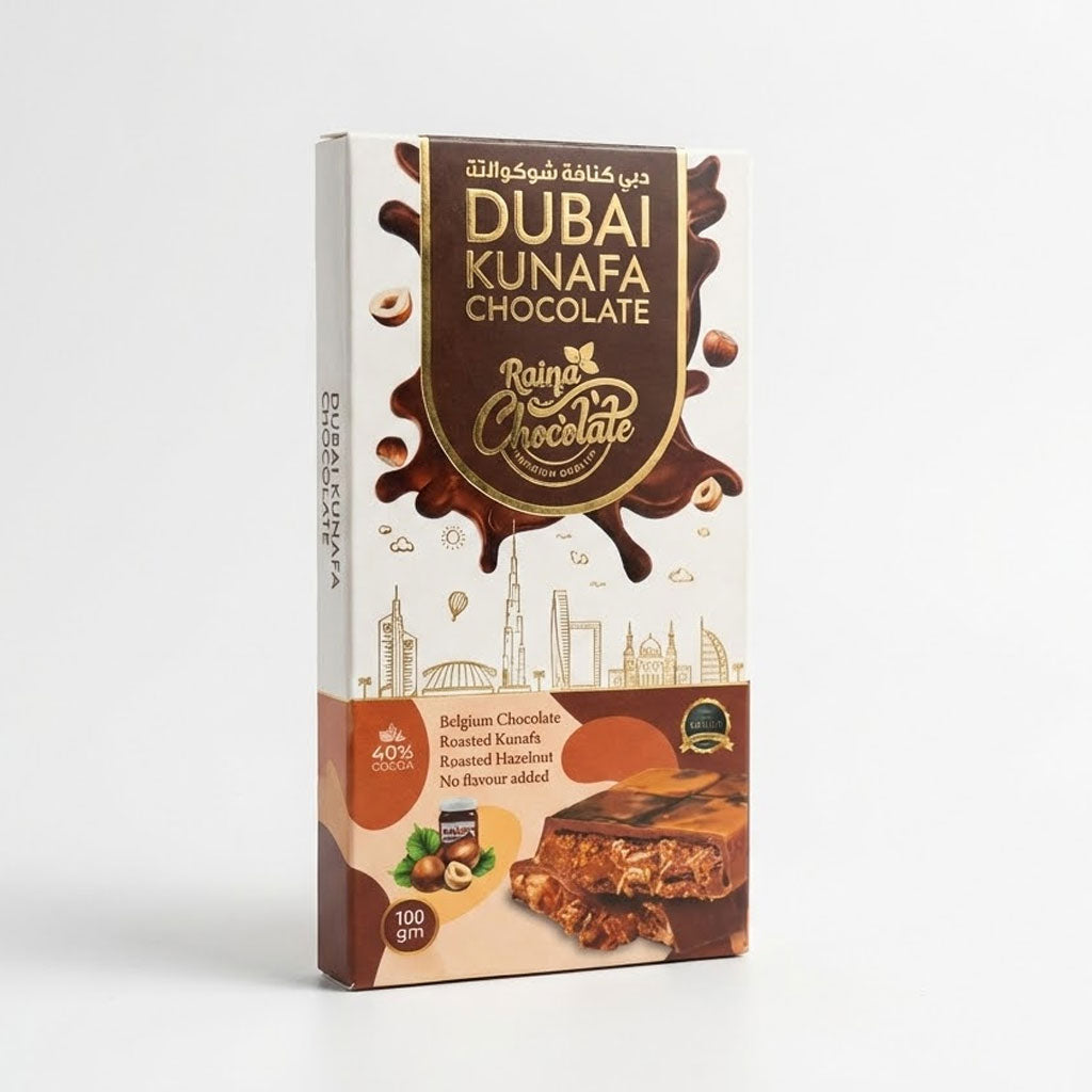 Dubai Chocolate - Belgium Chocolate with Roasted Kunafa & Hazelnut